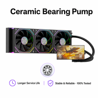 Refroidisseur liquide AIO pour processeur de PC de jeu avec dissipateur thermique en cuivre et aluminium, écran LCD IPS magnétique de 5,5 pouces, 360 mm, pour LGA1851 1700 AM5