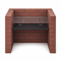 Brasero moderne en métal en forme de U avec grille de cuisson 67x36,5 cm, barbecue au charbon de bois pour l'extérieur, idéal pour mobilier de jardin, terrasse et patio