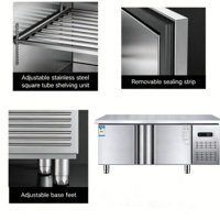 Réfrigérateur sous comptoir haute performance en acier inoxydable, table de préparation réfrigérée pour bars, pubs, salons et équipements de cuisine