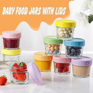 Contenitori in Vetro per Alimenti per Bambini da 120ml, Barattoli da 4 oz con Coperchi in Plastica, Lavabili in Lavastoviglie e Adatti al Congelatore, per Insalata, Caramelle, Snack, Gelatine - Product Image 2