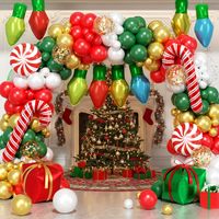 Weihnachts-Ballonbogen-Girlanden-Set Rot Salbeigrün Gold Weiß Sand Latex Geschenkbox Zuckerstange Folie Weihnachten Neujahr Party Deko