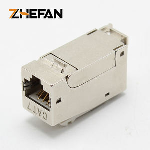 ZHEFAN <span class=keywords><strong>RJ45</strong></span> CAT7 blindé Keystone Jack sans outil 90 degrés Cat7 poinçonnage <span class=keywords><strong>RJ45</strong></span> blindé <span class=keywords><strong>Cat</strong></span> <span class=keywords><strong>7</strong></span> modulaire Jack <span class=keywords><strong>coupleur</strong></span> femelle - Product Image 4