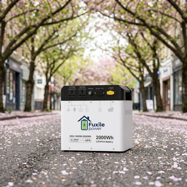 1000W 2kWh Portable Power Station LiFePO4 Solar Generator with Wireless Charging UPS Pure Sine Wave AC Output