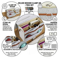 Organisateur de repose-bras de canapé pliable en feutre, rangement pour télécommande