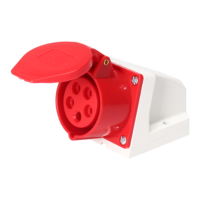 Prise et fiche électriques industrielles HFE HF-015 IP44 380V 16A 3P+N+E 5 broches en nylon rouge PA