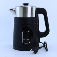 Nouveau design 1.2L 2.5L 2 en 1 bouilloire électrique en acier inoxydable verre double couche pour le chauffage de l'eau théière commerciale