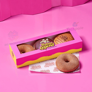 Caja de Embalaje de Alimentos Personalizada de Bajo Precio con Ventana Transparente para Galletas, Pasteles, Donas, Caja de Embalaje Plegable Personalizada para Alimentos - Product Image 2