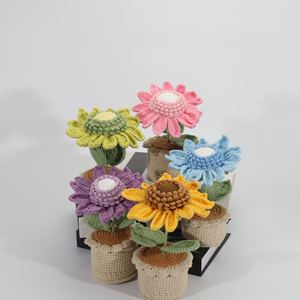Girasol de Ganchillo Hecho a Mano en Maceta, Planta en Maceta, para Decoración de Escritorio, Hogar u Oficina, Lindo Regalo de Flor Artificial - Product Image 2