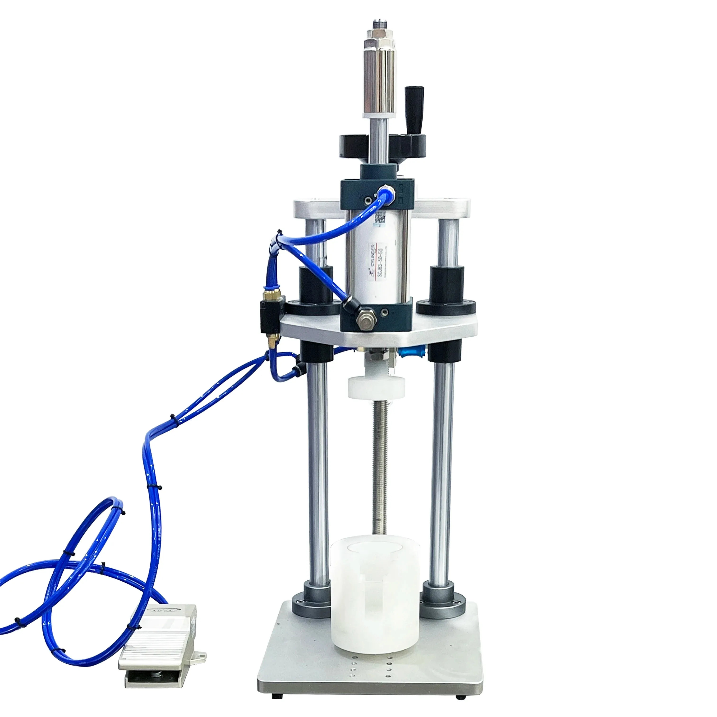 Macchina da tavolo pneumatica per collare e profumo piccola bottiglia di crimpatura macchina per tappatura bottiglia di vetro per profumo