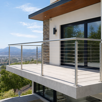 Système de balustrade de balcon à câble en acier inoxydable OEM à fixation latérale, directement de l'usine, à prix abordable