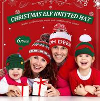 Noël tricoté chapeau noël renne père noël flocon de neige pompon bonnet rouge vert Crochet arbre casquette pour nouvel an fête adultes adolescents enfant
