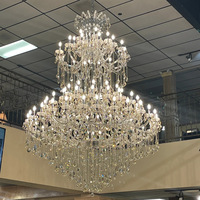Lustre suspendu en cristal Theresa, grand, doré, moderne et luxueux, pour hôtel, mariage, décoration de salon, plafond, maison