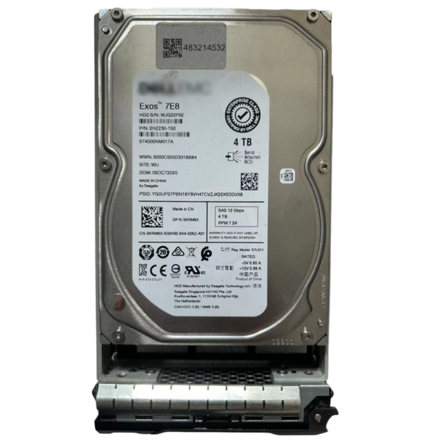 Used KRM6X 0KRM6X ST4000NM017A 4TB 7.2K 12G 3.5" SAS 512N Hot-Plug HDD for Server