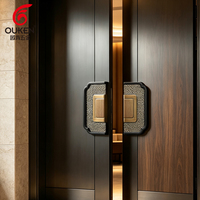 Nouvelle poignée de porte carrée chinoise en bronze martelé, finition antique, poignée de luxe pour villa, hôtel, porte d'entrée en verre