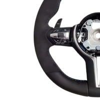 Volant de voiture sport MP à rayures bleues plates pour BMW M3 F30 F10 F21 F22 F15 F16 F45 F32 F33 E70 E90 E71 E72 E92 E93 E60