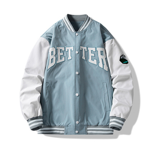Blouson Homme Personnalisé Tendance Ample Style Baseball Sport Mode Marque Étudiant Décontracté Color Block Haut - Product Image 4