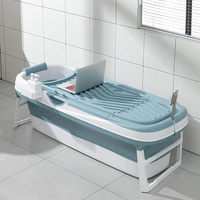 Baignoire pliante superbe grande baignoire de 158cm de long maison autoportante trempage Sport sueur Sauna baignoire de douche pliable avec couvercle
