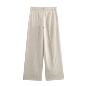 <span class=keywords><strong>Pantaloni</strong></span> <span class=keywords><strong>Lunghi</strong></span> Casual alla Moda per Donna, Colore <span class=keywords><strong>Beige</strong></span>, Chiusura con Cerniera, Vendita Calda - Product Image 2