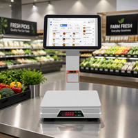 Caisse enregistreuse OEM 15,6 pouces à double écran, système POS tout-en-un Win 11 Android avec imprimante 80 mm