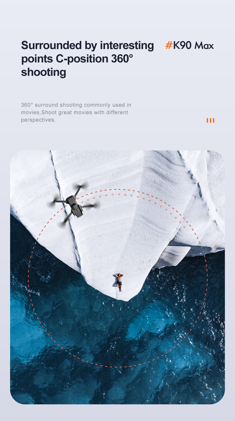 K90 Max drone, #K90 Max points C-position 3608 shooting 360" surround shooting commonly used in movies