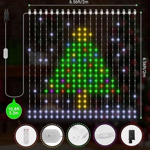 Waterproof IP65 Christmas Smart RGB <b>LED</b> Indoor/Outdoor Decorative Curtain <b>Light</b> with Remote and APP Control - Product Image 3