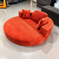 Canapé-lit compact pliable 2-en-1 en mousse compressée ronde, directement de l'usine, idéal pour les petits appartements et salons