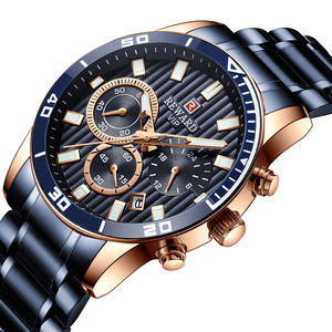 Montres à quartz pour hommes REWARD 81009M, montres de luxe pour affaires et occasions décontractées, bracelet en acier inoxydable, chronographe, montres étanches - Product Image 3