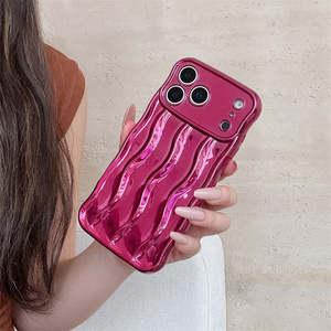 เคสโทรศัพท์มือถือลายคลื่นริ้วสีไล่ระดับแบบเคลือบเงาสำหรับ iPhone 17 16 15 14 Pro Max - Product Image 3