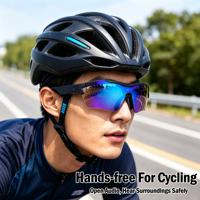 Lunettes audio intelligentes IA avec chargement Type-C 5.4, appels mains libres à oreille ouverte, protection UV, lunettes de soleil légères, OEM ODM intelligentes
