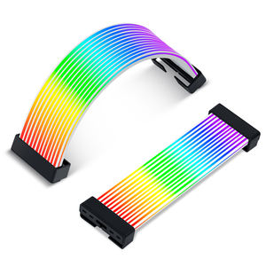 Asiahorse RGB ARGB <b>PSU</b> Extension <b>Cable</b> Kit ATX 8Pin 24Pin GPU Dual Triple RGB <b>Cable</b> Cover - Product Image 1