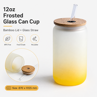 Gobelet en verre givré de 12 oz, personnalisable avec impression, en forme de canette, prêt à l'emploi, pour cadeau de mariage, de demoiselle d'honneur ou de fête de pendaison de crémaillère