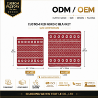 Couverture en flanelle de Noël personnalisée en gros, couvertures polaires douces et moelleuses personnalisées pour les cadeaux d'entreprise