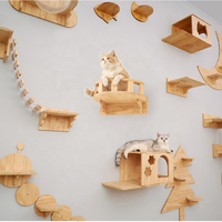 2025 nouveau populaire amusant en bois massif chat étagère murale échelle d'escalade Capsule nid chat mur chat escalade piste mur