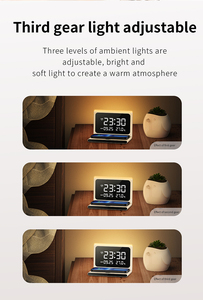 <span class=keywords><strong>Réveil</strong></span> numérique du fabricant Charge rapide 15W <span class=keywords><strong>Chargeur</strong></span> sans fil multifonctionnel Calendrier avec lumière ambiante LED - Product Image 6