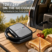 Machine à sandwich portable 12V/24V pour voiture avec plaques de cuisson antiadhésives pour les voyages en plein air