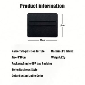 Housse de protection portable multifonctionnelle ultra-fine de grande capacité en cuir PU avec porte-cartes et logo personnalisé - Product Image 4