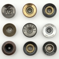 Bouton de jean en laiton avec face en acier inoxydable, logo personnalisé, antique, 18 mm, sans plomb, sans nickel, passe le détecteur d'aiguilles