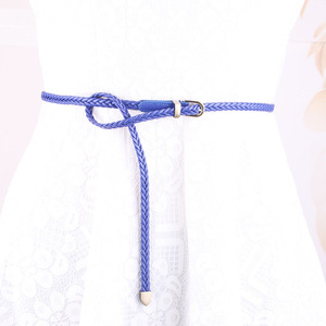 Mode dame alliage boucle ardillon femmes <span class=keywords><strong>ceinture</strong></span> <span class=keywords><strong>tressée</strong></span> pas de trous <span class=keywords><strong>ceinture</strong></span> tissée maigre pour robe - Product Image 4