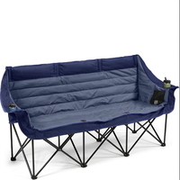 Chaises de camping pour 3 personnes, chaise de camping surdimensionnée, chaise de camping rembourrée, canapé de camping robuste pour l'extérieur, pelouse