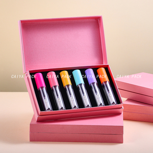 CAIYA Matte Top Big Brush Lip Gloss Tubes Set 4ml Cosmétique <span class=keywords><strong>6pcs</strong></span> Cadeau Boîte Emballage Rouge À Lèvres <span class=keywords><strong>Tube</strong></span> En Plastique Vide Lipgloss Bouteille - Product Image 3