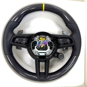 Volante Estándar de Cuero Negro para Porsches Panamera Cayenne Macan 911 997 991 970 971 Boxster <span class=keywords><strong>Cayman</strong></span> - Product Image 2