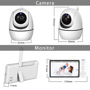 2024 thiết kế mới abm501 5 inch IPS bé máy ảnh 720P với Pan-Tilt tầm nhìn ban đêm sản phẩm chăm sóc em bé thông minh bé màn hình - Product Image 2