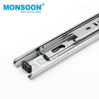 Rodamiento de bolas de extensión de 3 pliegues de alta resistencia Riel de guía de acero chapado en zinc telescópico de 40mm montado lateralmente para hoteles modernos Correderas