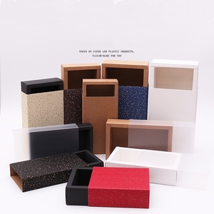 定制礼品纸板包装抽屉纸盒带窗口 - Product Image 3
