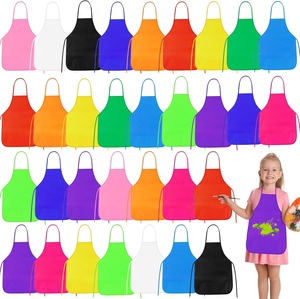 Yellow Non-Woven <b>Kids</b> Apron Sleeveless Children <b>Painting</b> Apron Adjustable Neck Strap for Cooking Art Cleaning - Product Image 1