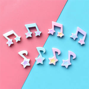 Accessoires de musique en résine style moderne, robe rose, notes étoiles, artisanat en résine - Product Image 3