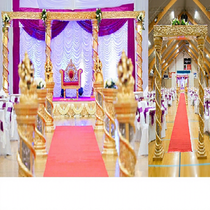 เวทีแต่งงานเสาคริสตัลสีทอง ตกแต่งเวทีงานแต่งงานแบบดั้งเดิมของชาวทามิล เวทีแต่งงานแบบเปิดประดับคริสตัลสีทอง - Product Image 1