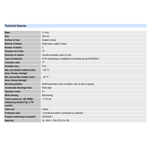 Ventiladores Axiales ebmpapst A2D250-AD26-05 de 250 mm, 137 W, 400 V CA, Ventiladores Eléctricos, Ventiladores de Aire Acondicionado, Ventiladores de Refrigeración Axiales - Product Image 4