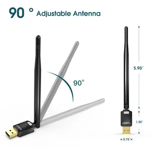 Edukp Adaptor EP-MS8551 USB WiFi Nirkabel 150Mbps, Antena Dongle 6dBi untuk Laptop Desktop