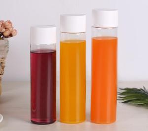 Bouteilles cylindriques vides en plastique personnalisables de 12oz 16oz pour jus lotion shampooing thé oeuf crème pour les yeux emballage impression de logo - Product Image 4